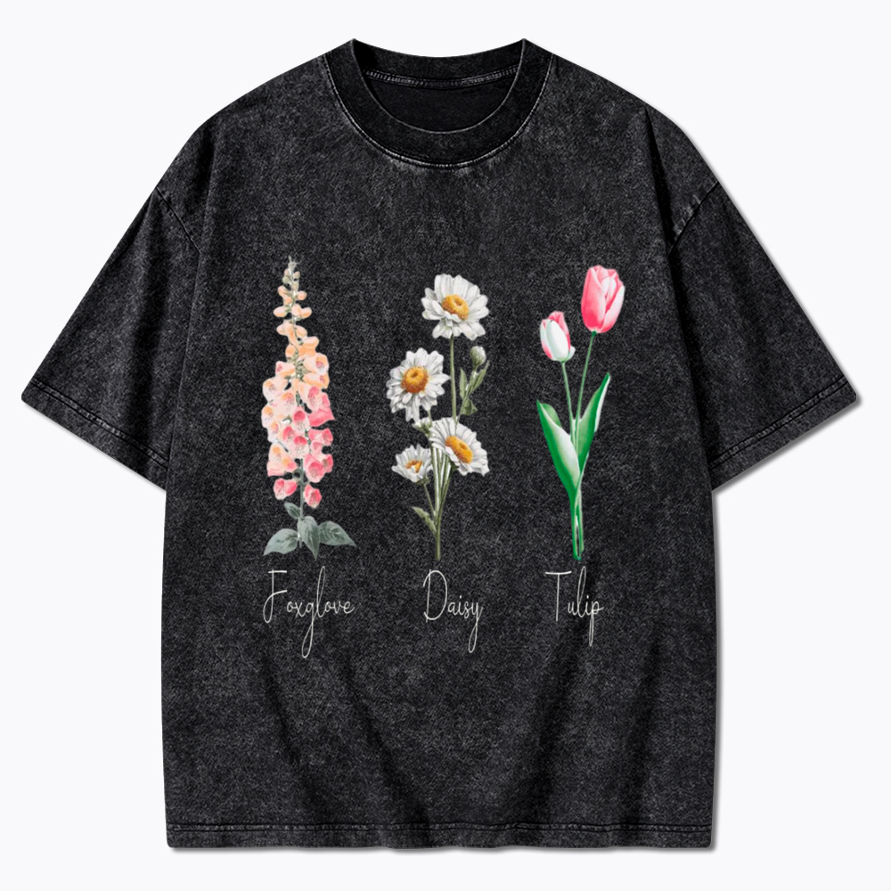 Subtle Flower Washed T-Shirt