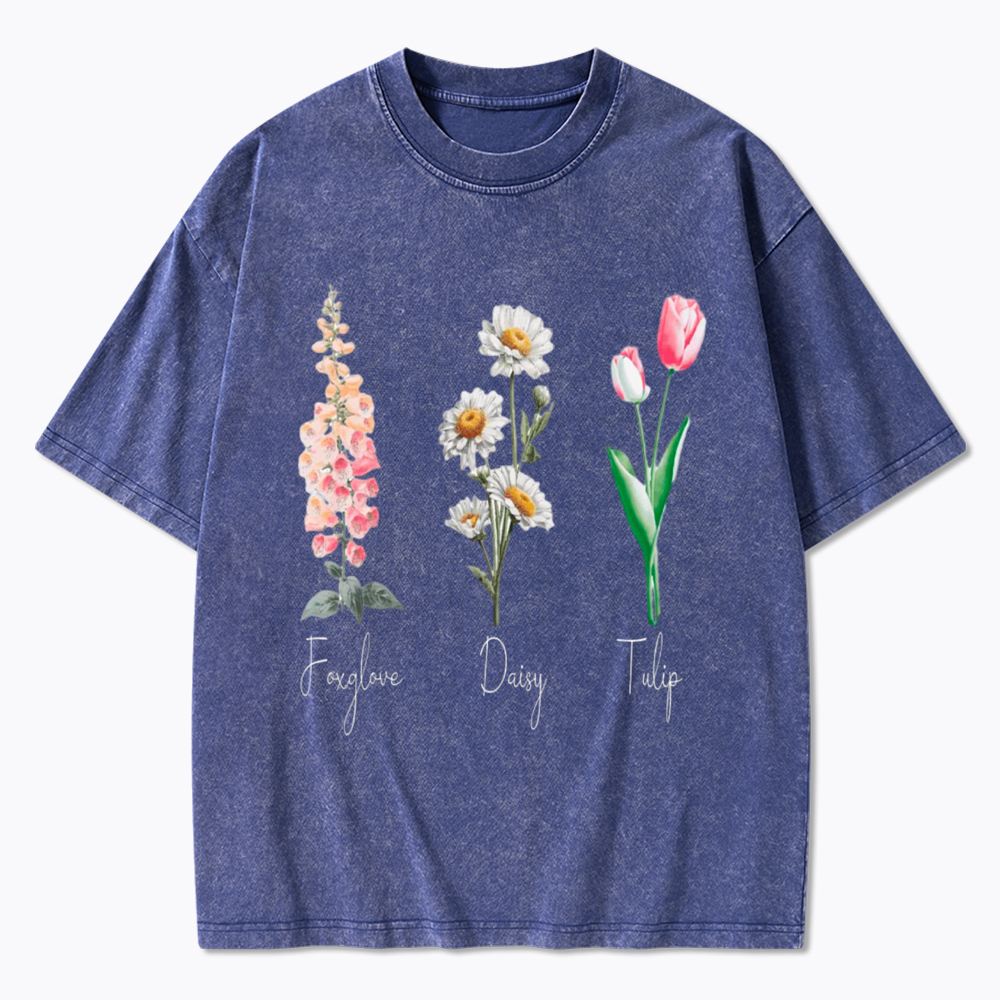 Subtle Flower Washed T-Shirt