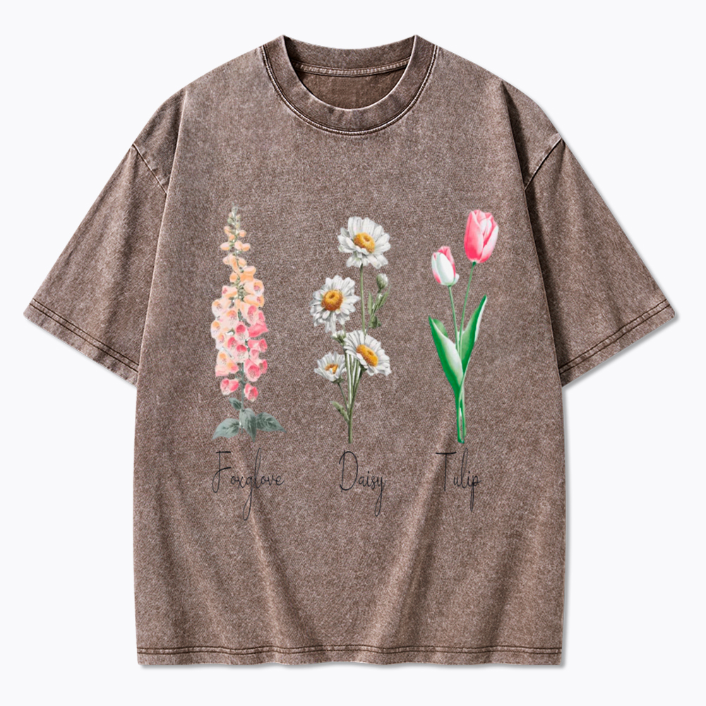 Subtle Flower Washed T-Shirt