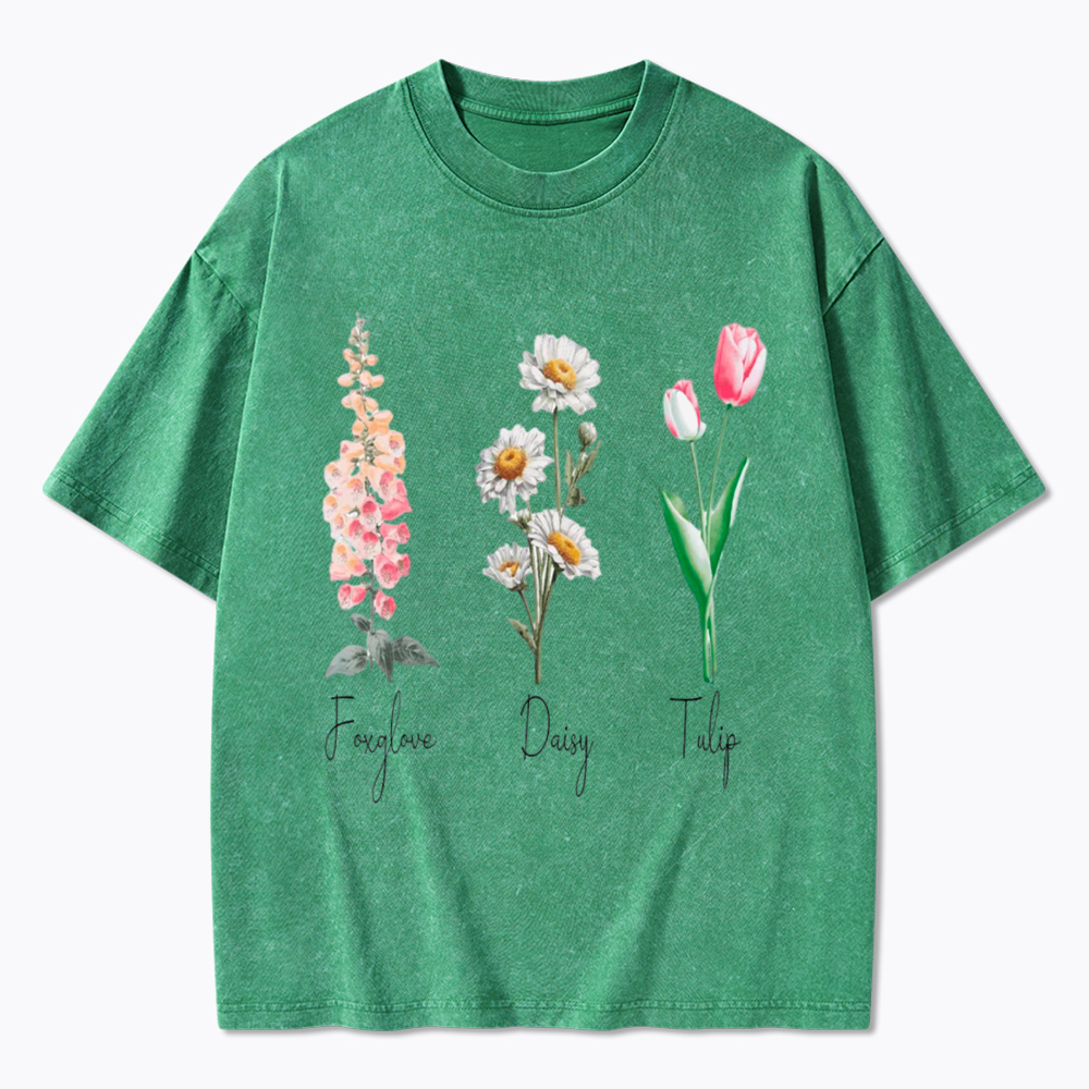 Subtle Flower Washed T-Shirt