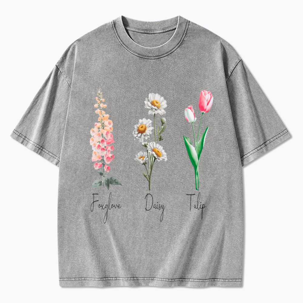 Subtle Flower Washed T-Shirt
