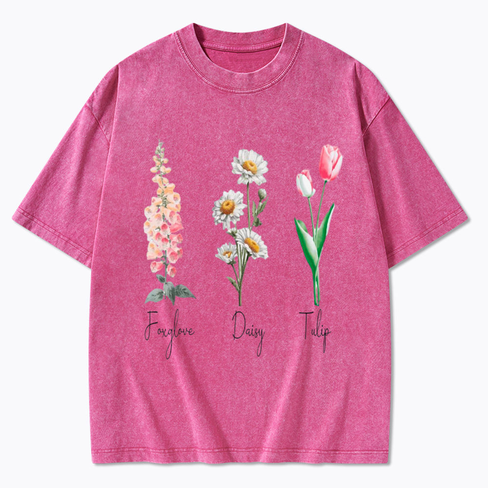 Subtle Flower Washed T-Shirt