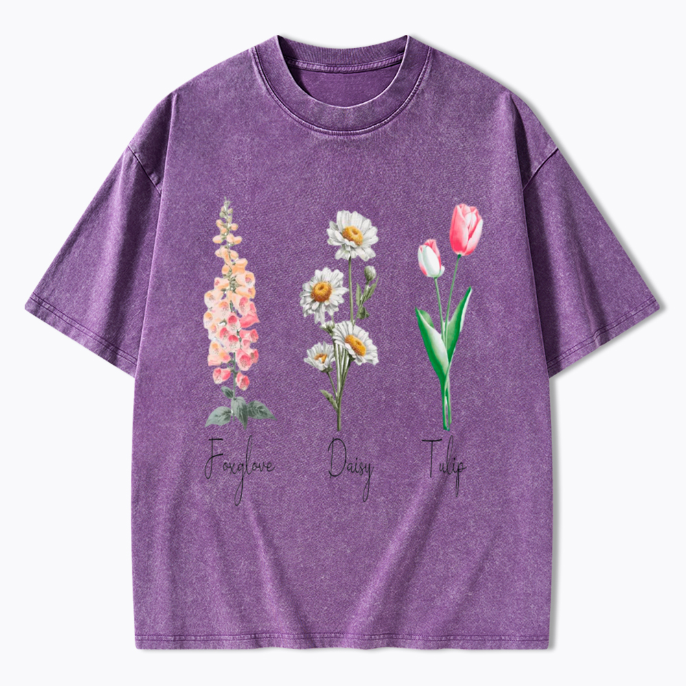Subtle Flower Washed T-Shirt