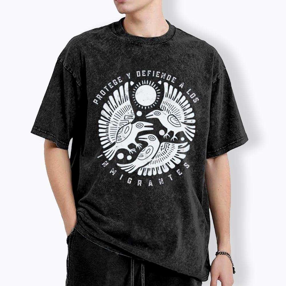 Protege Y Defiende A Los Inmigrantes Washed T-Shirt