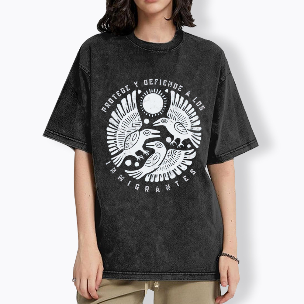 Protege Y Defiende A Los Inmigrantes Washed T-Shirt