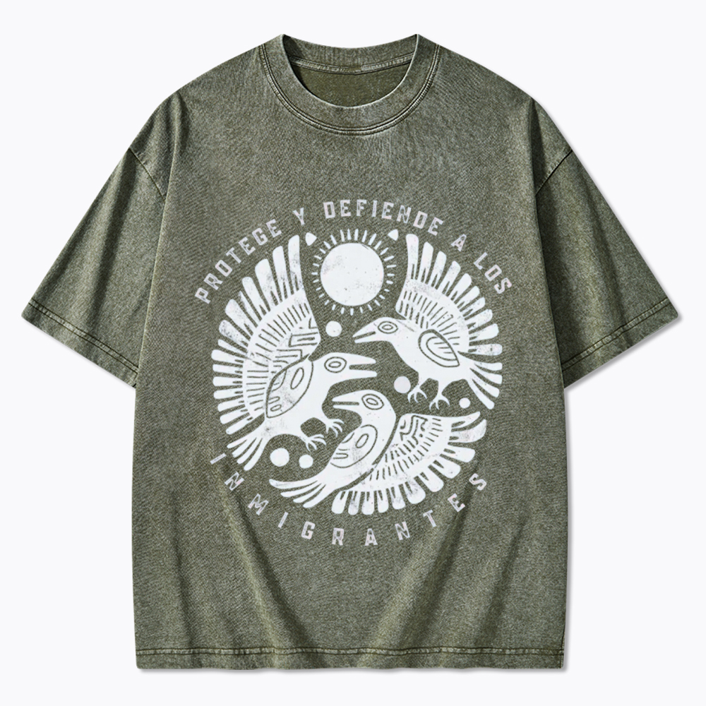 Protege Y Defiende A Los Inmigrantes Washed T-Shirt