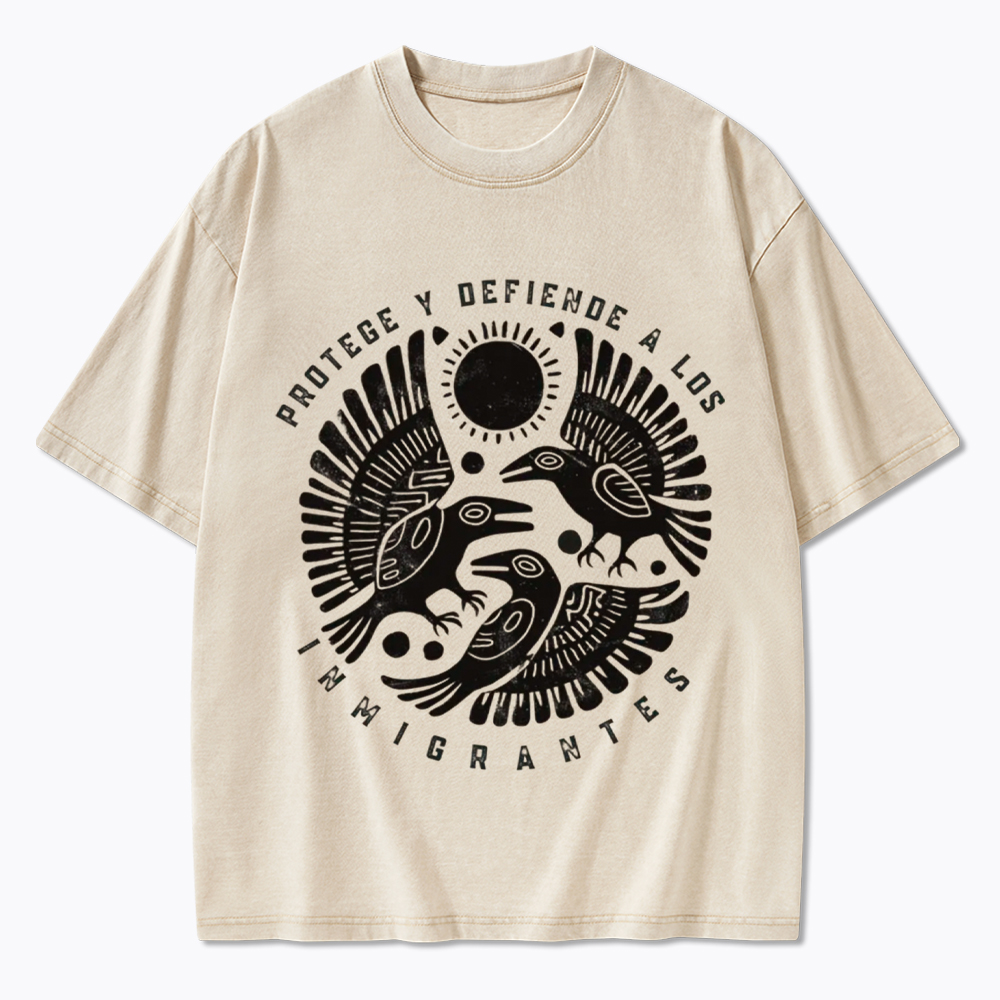Protege Y Defiende A Los Inmigrantes Washed T-Shirt