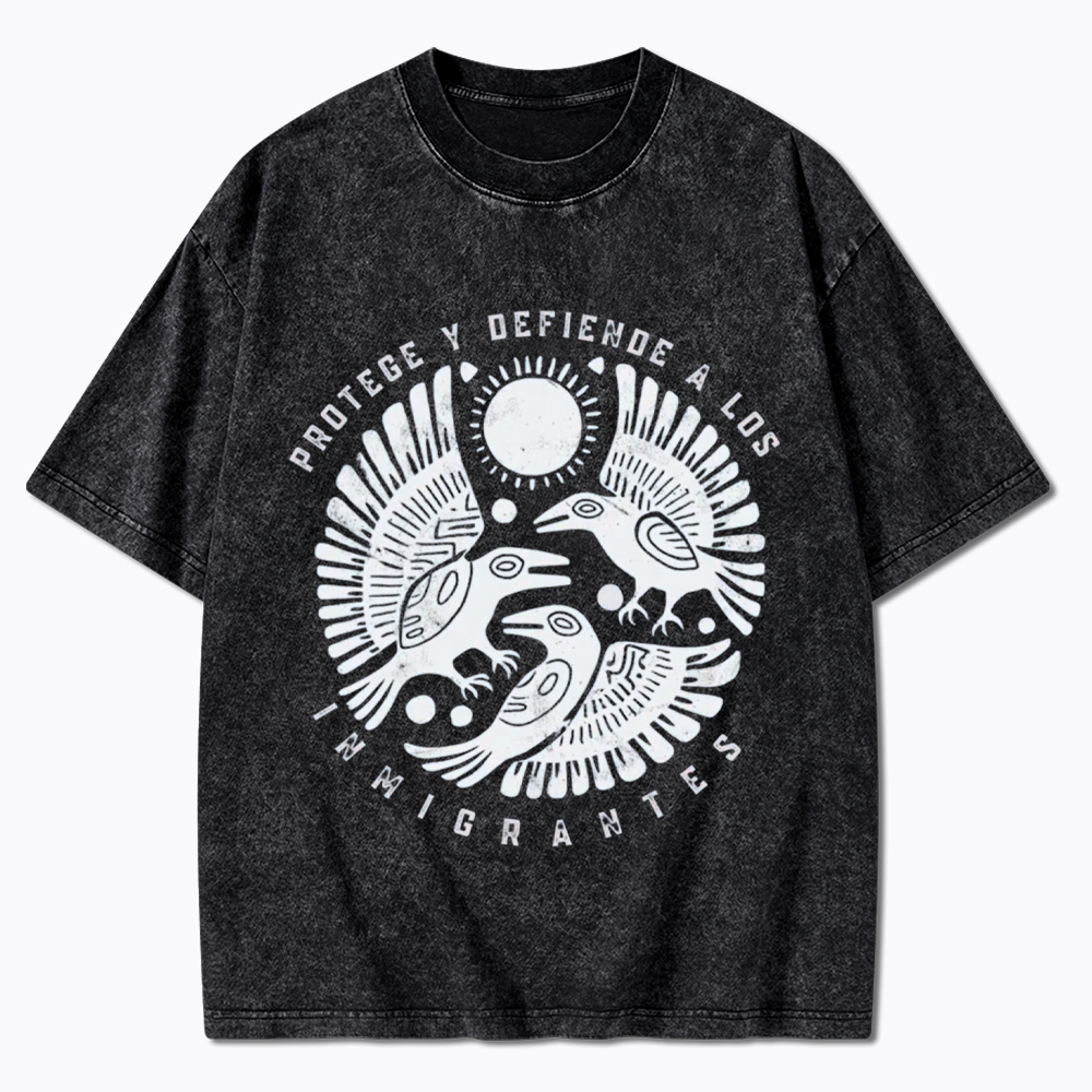 Protege Y Defiende A Los Inmigrantes Washed T-Shirt