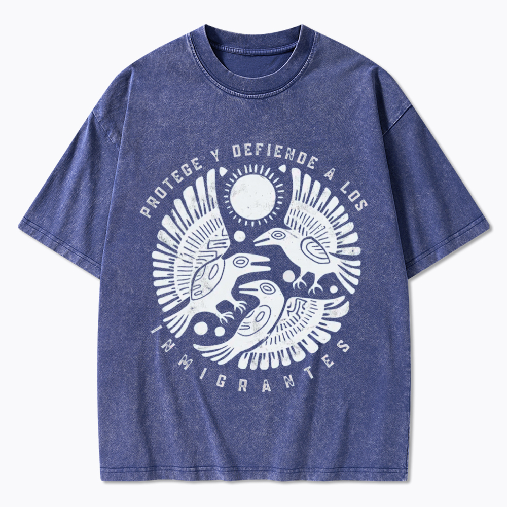 Protege Y Defiende A Los Inmigrantes Washed T-Shirt