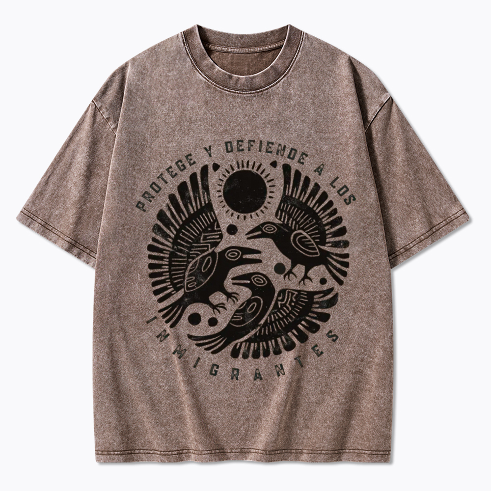 Protege Y Defiende A Los Inmigrantes Washed T-Shirt