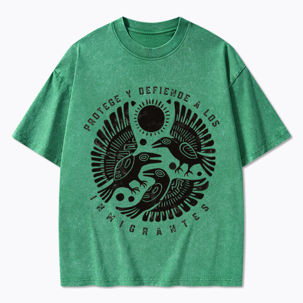 Protege Y Defiende A Los Inmigrantes Washed T-Shirt