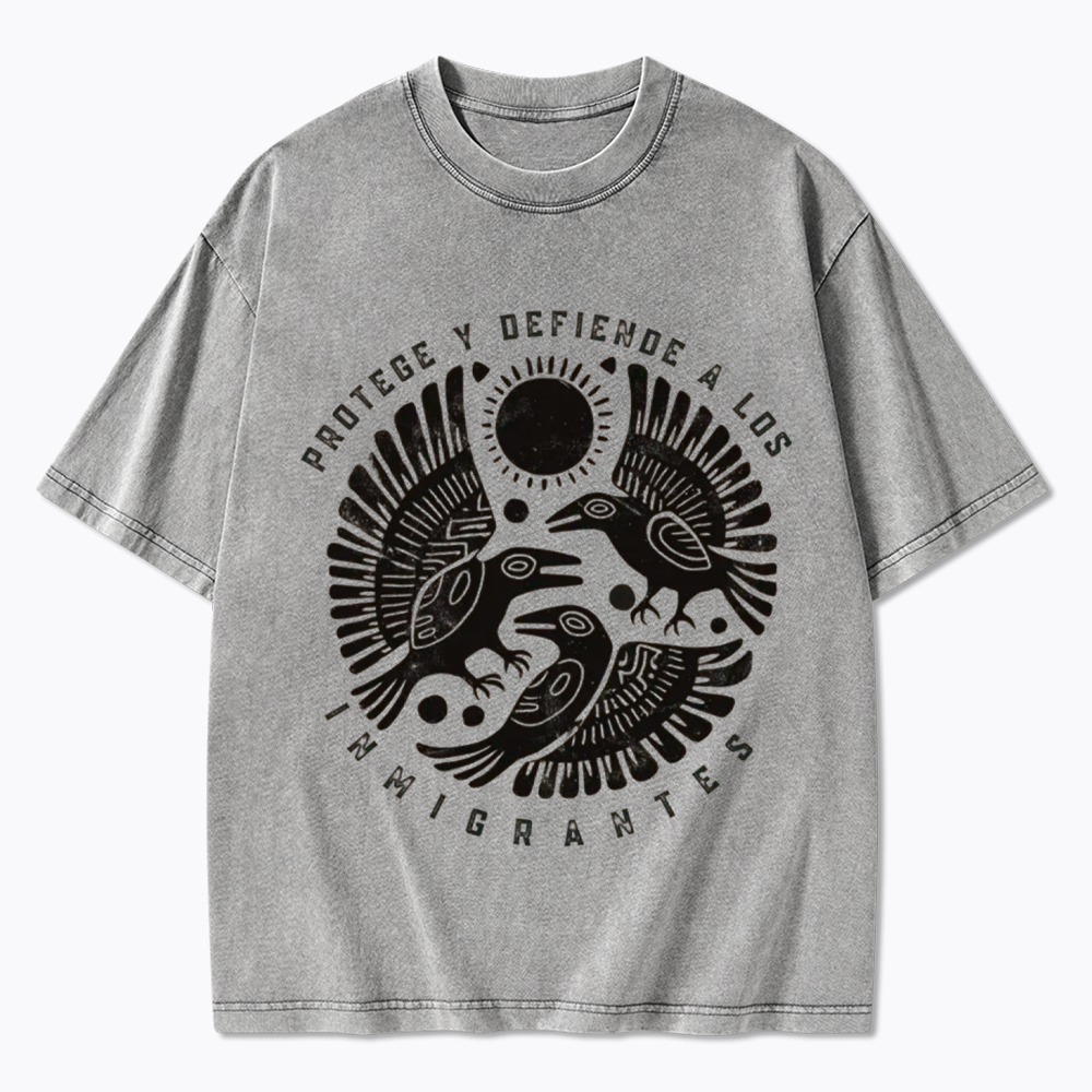 Protege Y Defiende A Los Inmigrantes Washed T-Shirt