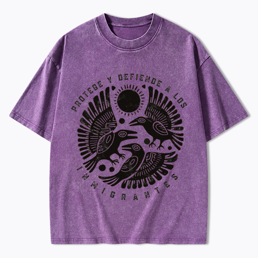 Protege Y Defiende A Los Inmigrantes Washed T-Shirt