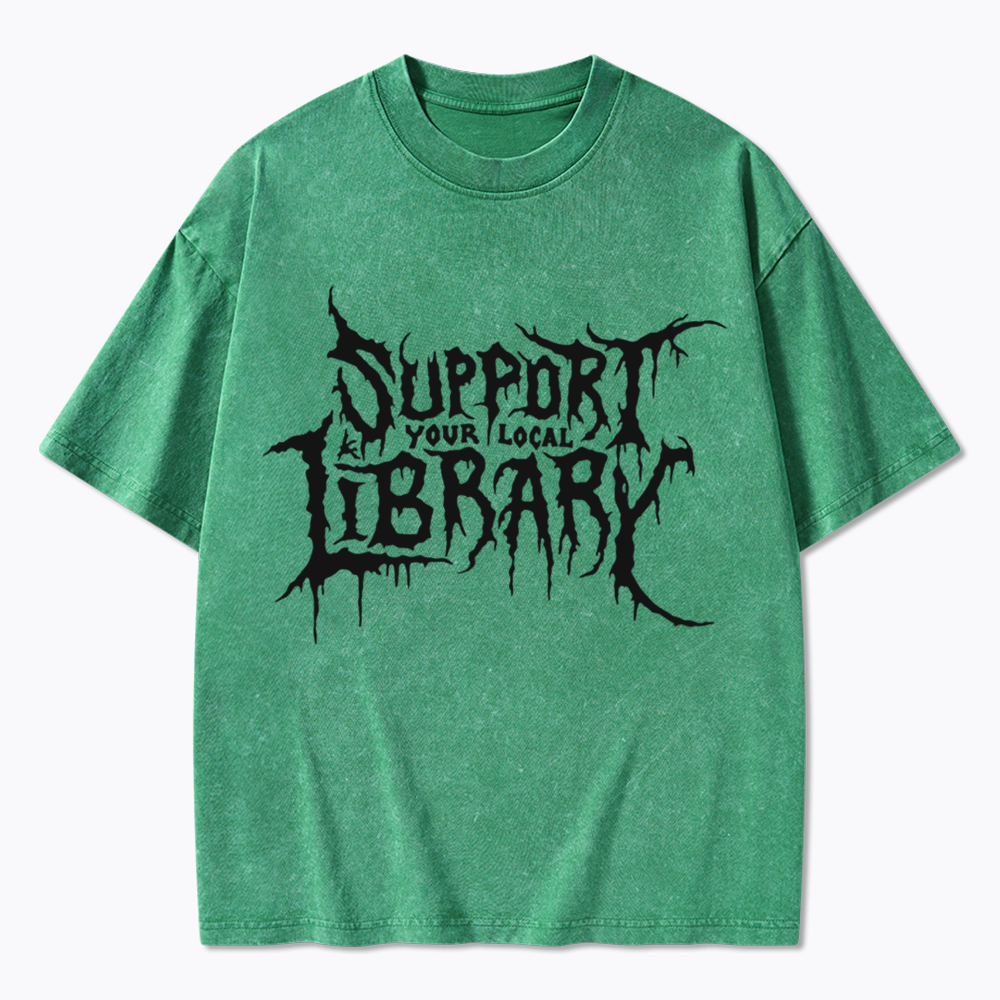 Death Metal Print Washed T-Shirts