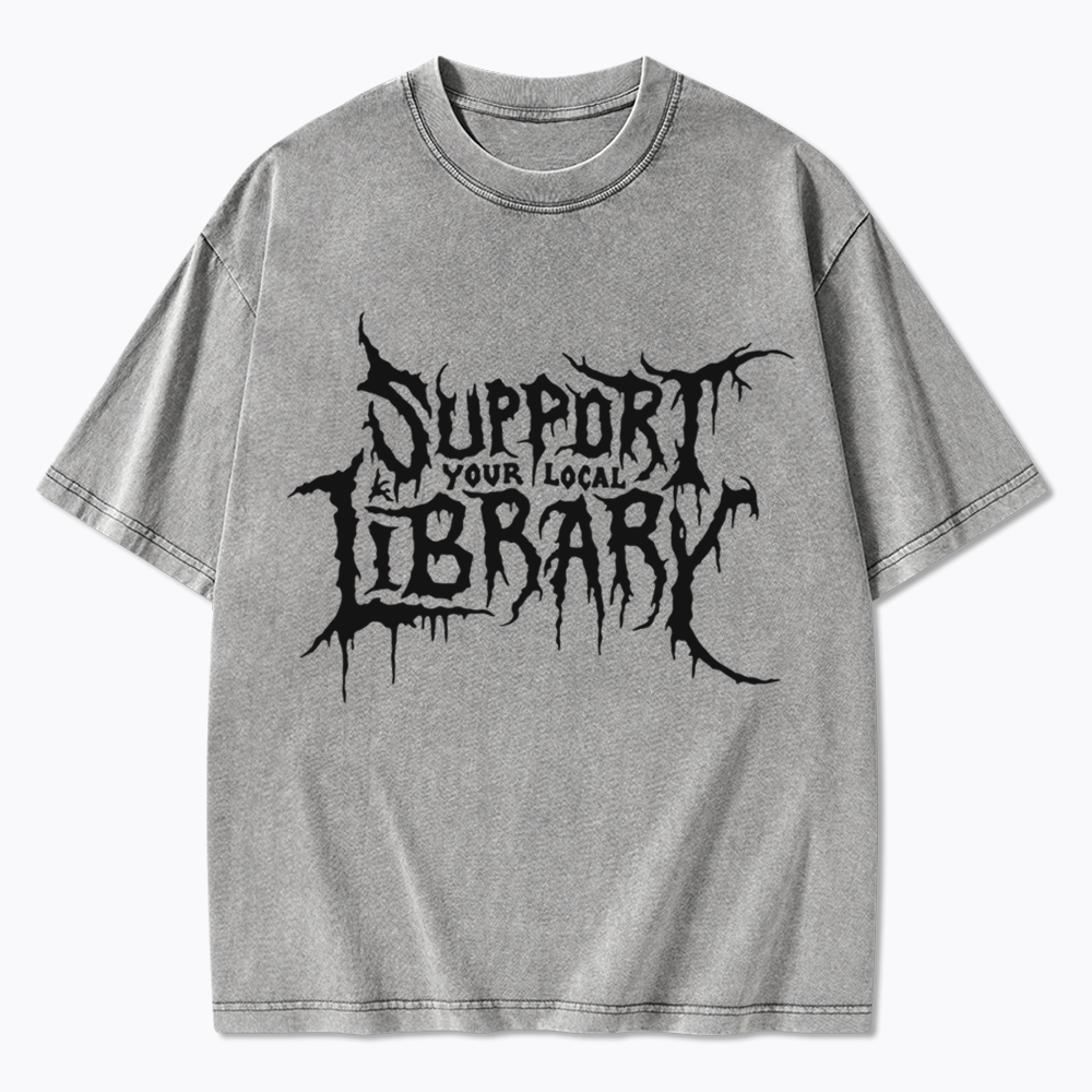 Death Metal Print Washed T-Shirts