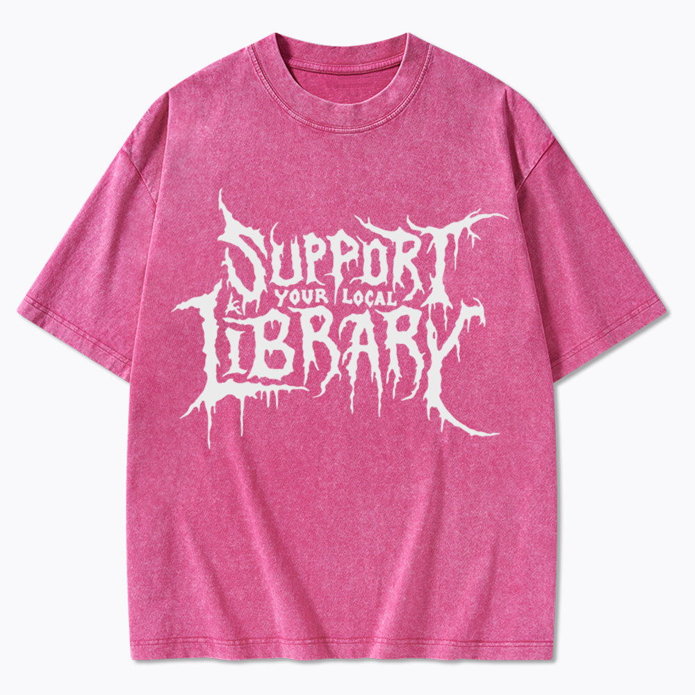 Death Metal Print Washed T-Shirts