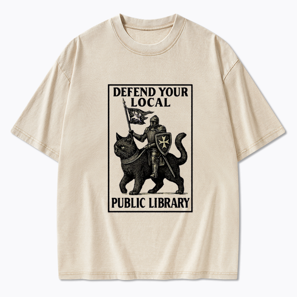 Defend Your Local Library Washed T-Shirts