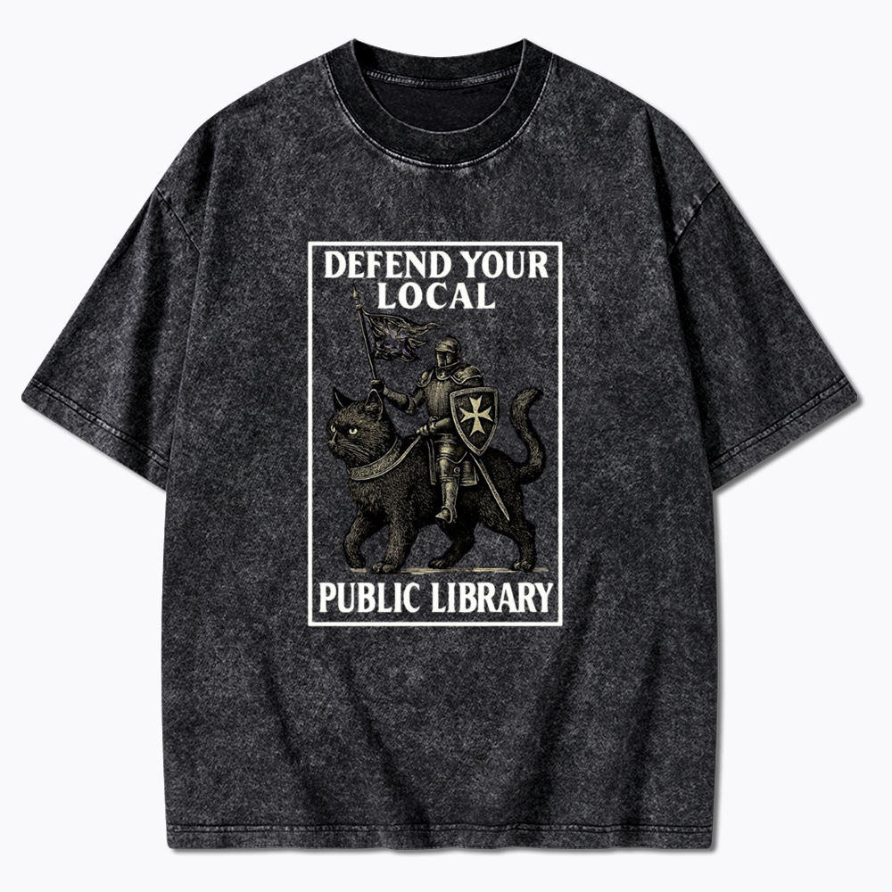 Defend Your Local Library Washed T-Shirts