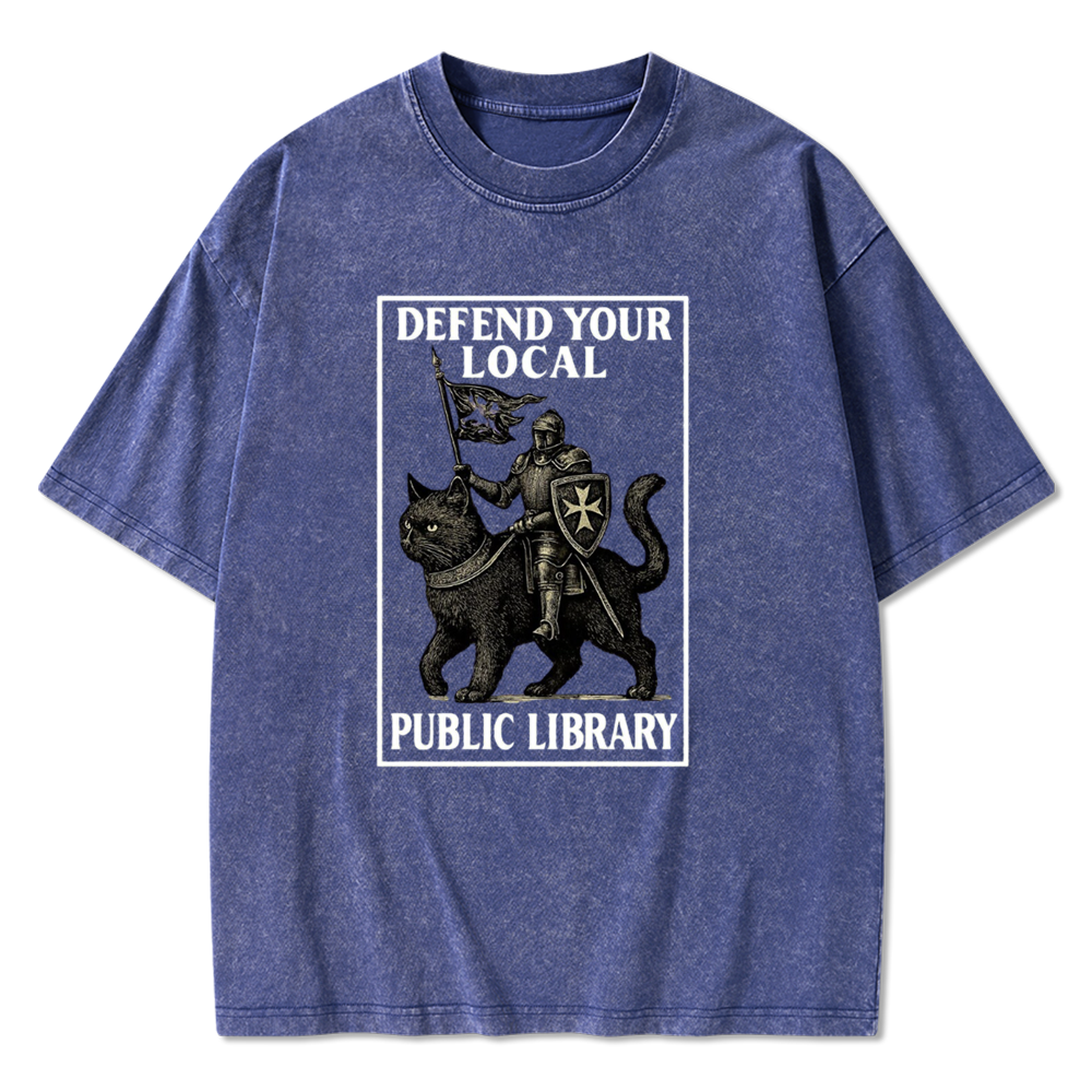 Defend Your Local Library Washed T-Shirts
