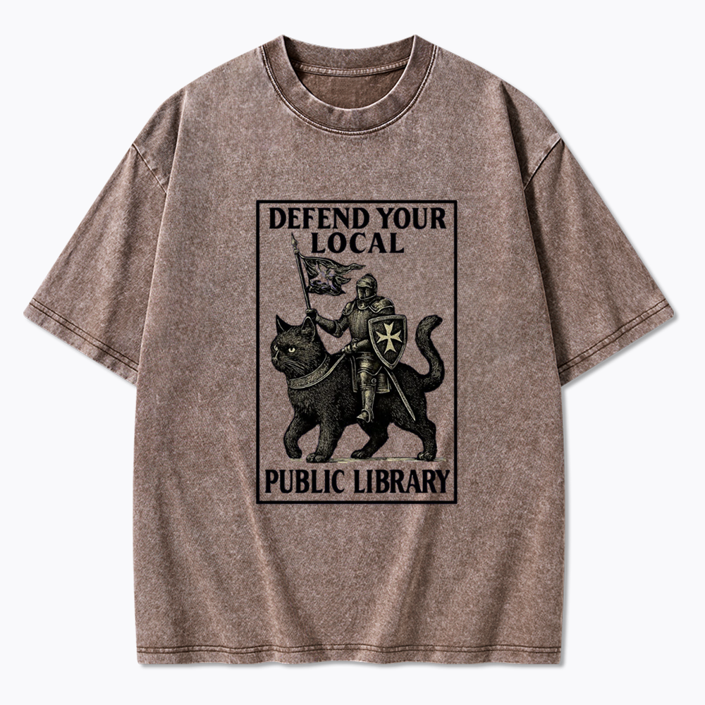 Defend Your Local Library Washed T-Shirts