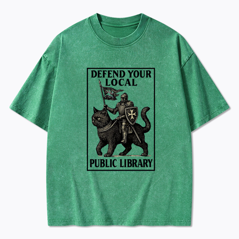 Defend Your Local Library Washed T-Shirts