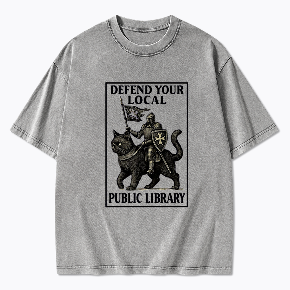 Defend Your Local Library Washed T-Shirts