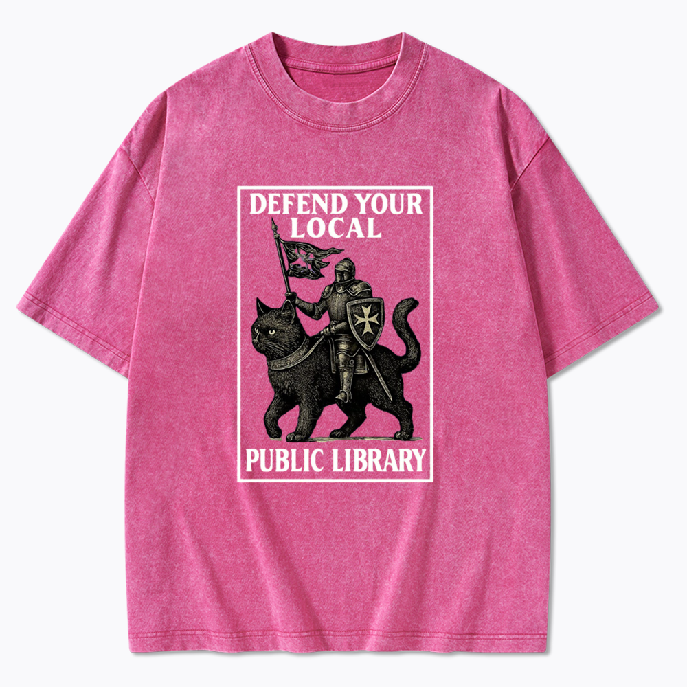 Defend Your Local Library Washed T-Shirts