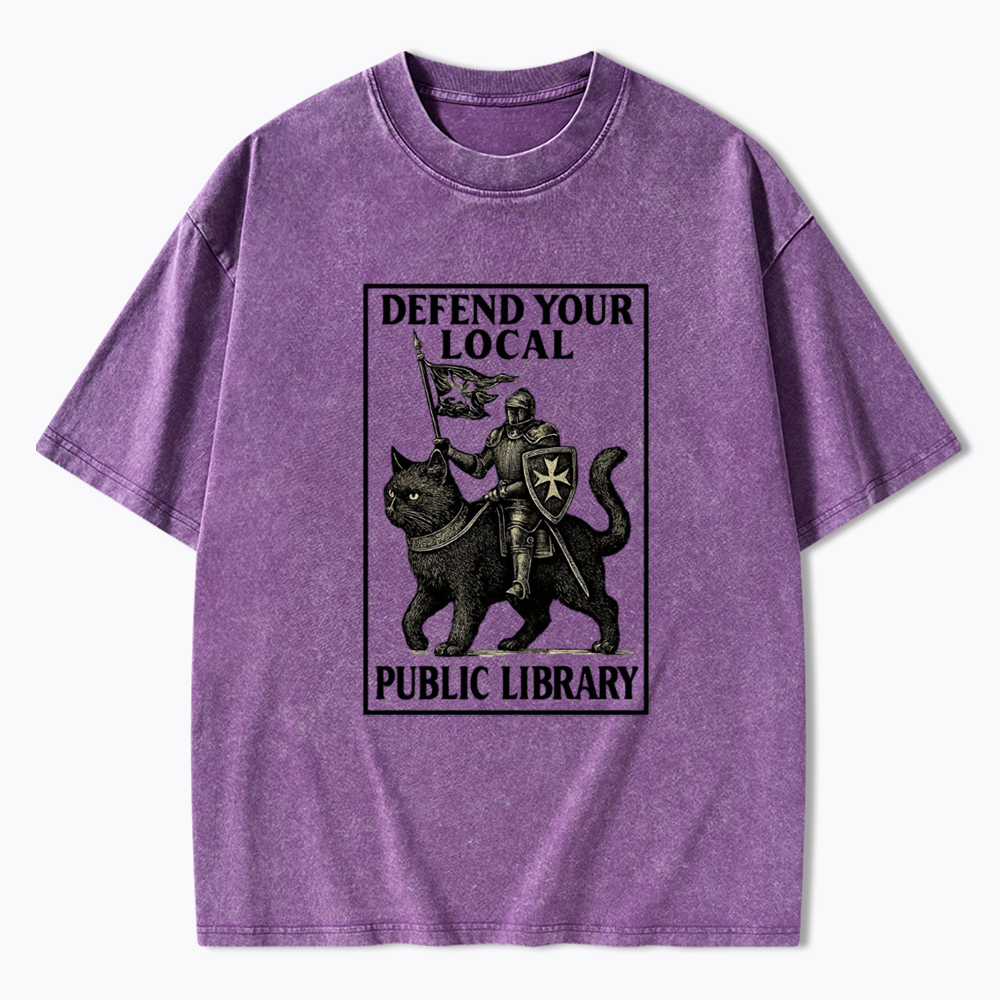 Defend Your Local Library Washed T-Shirts