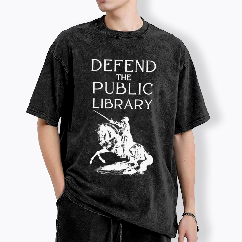 Defend The Public Library Washed T-Shirt