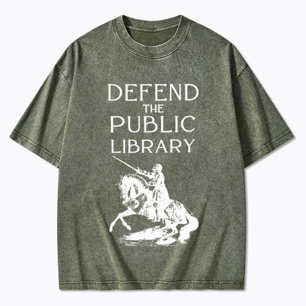 Defend The Public Library Washed T-Shirt