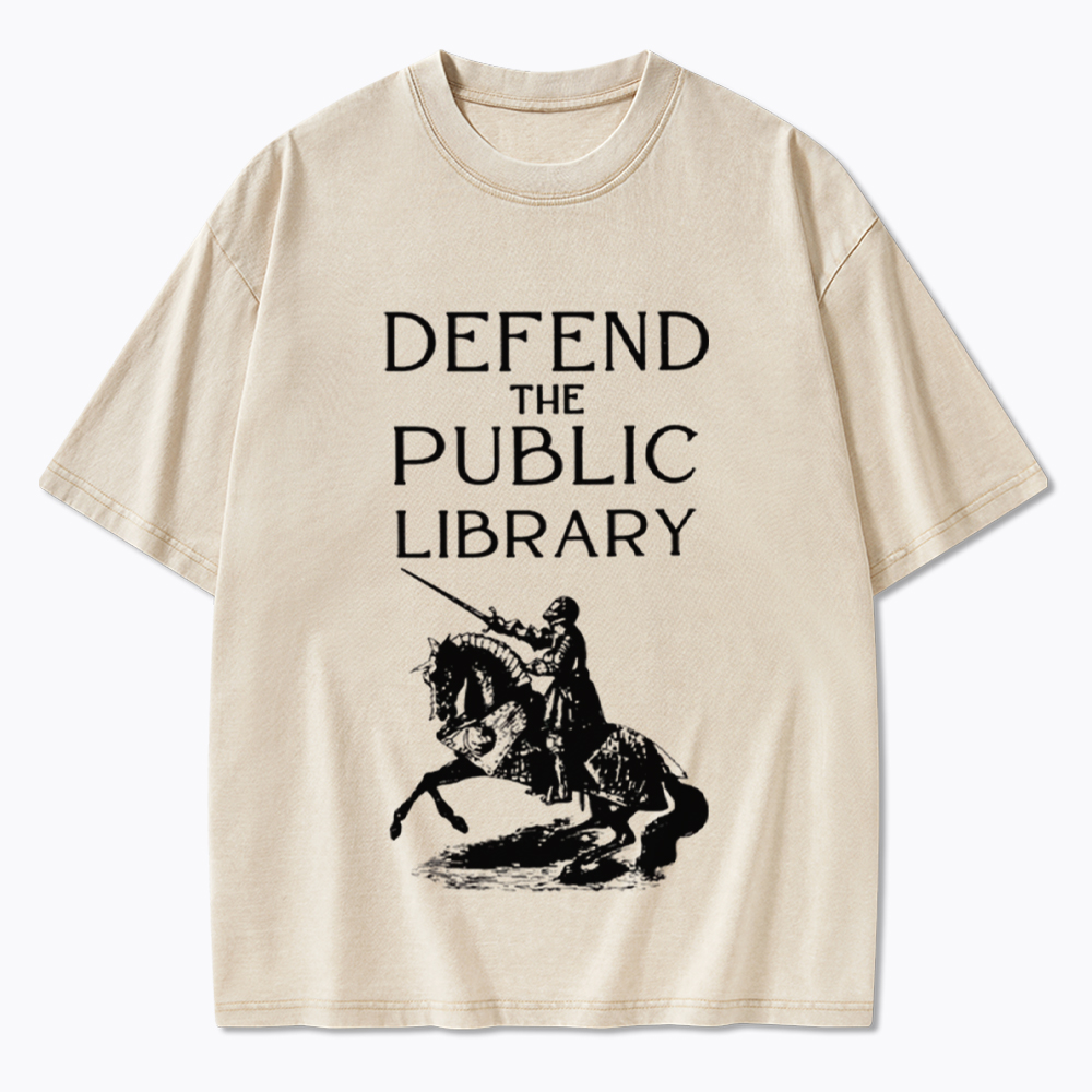 Defend The Public Library Washed T-Shirt
