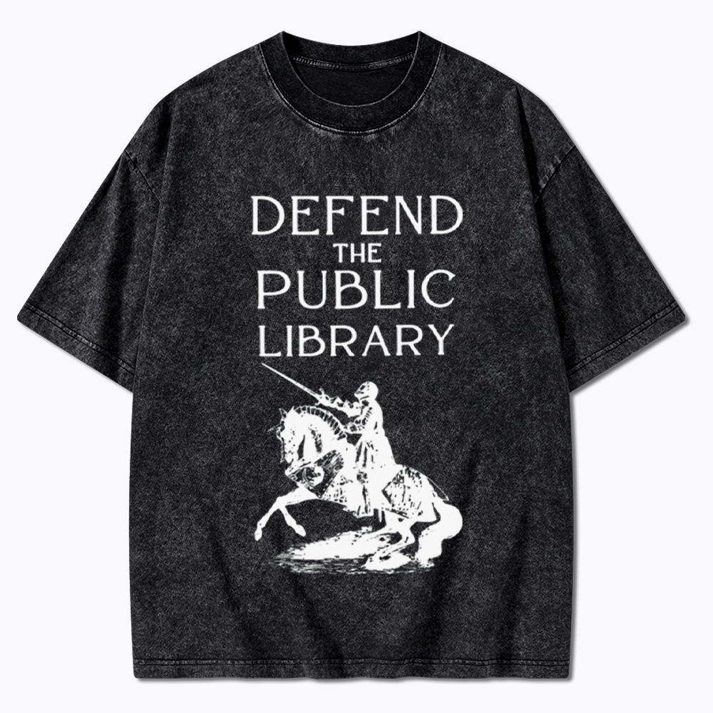 Defend The Public Library Washed T-Shirt