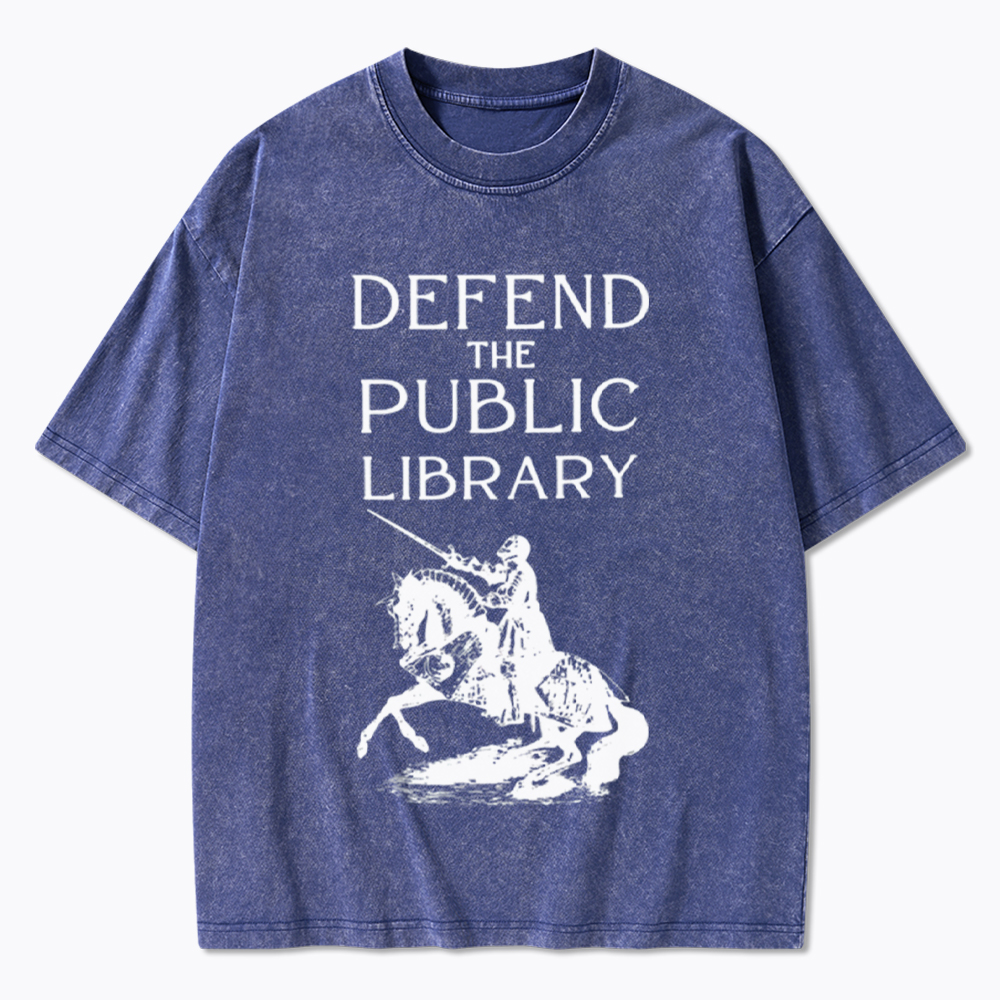 Defend The Public Library Washed T-Shirt