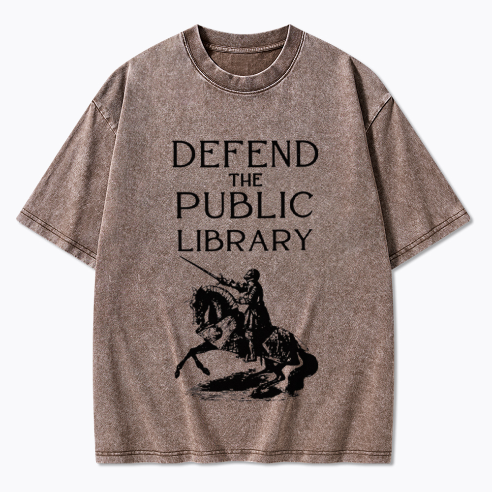 Defend The Public Library Washed T-Shirt