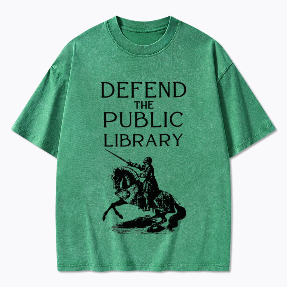 Defend The Public Library Washed T-Shirt