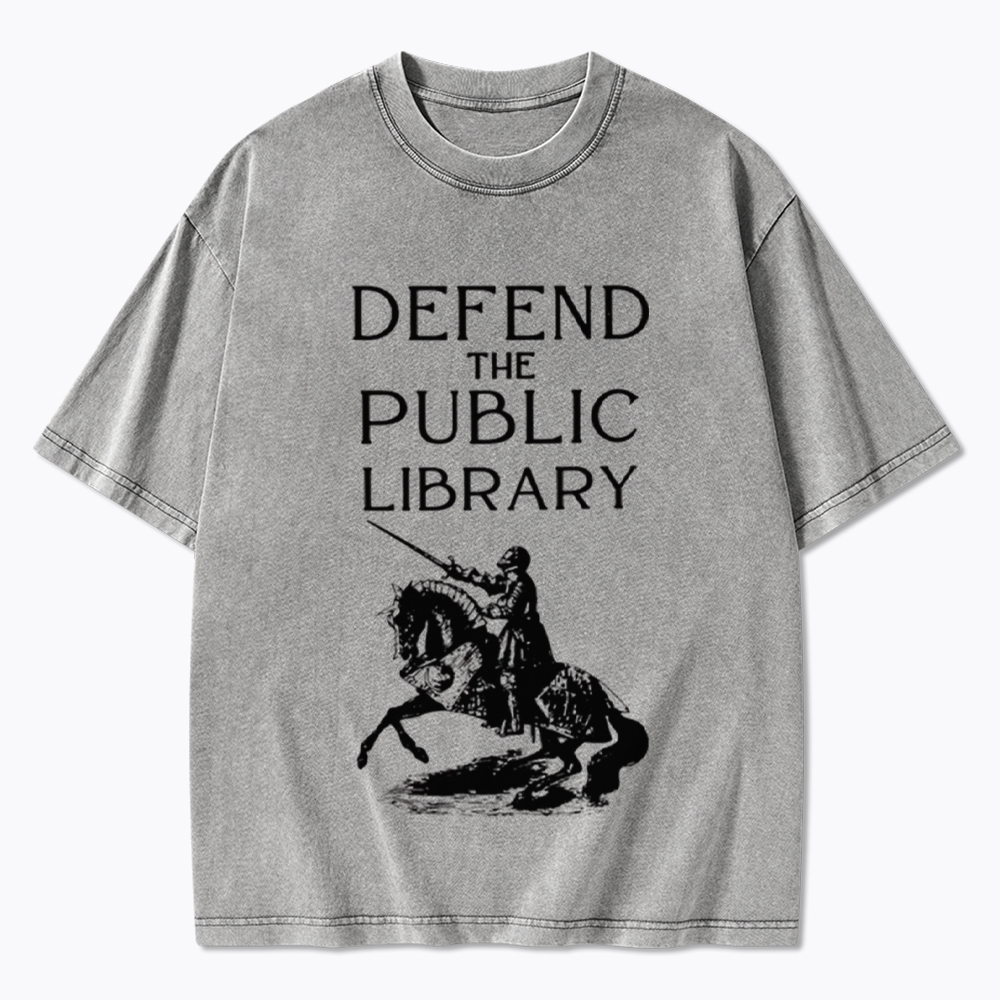 Defend The Public Library Washed T-Shirt
