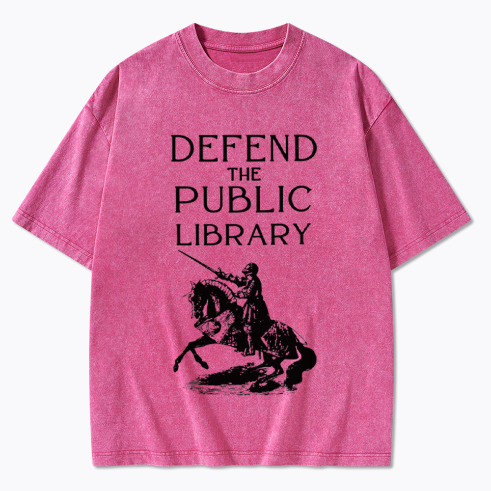 Defend The Public Library Washed T-Shirt