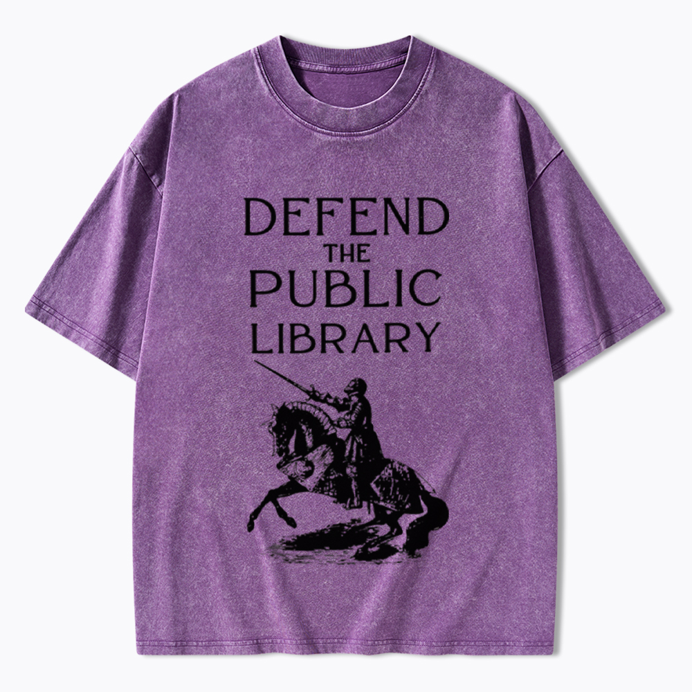 Defend The Public Library Washed T-Shirt