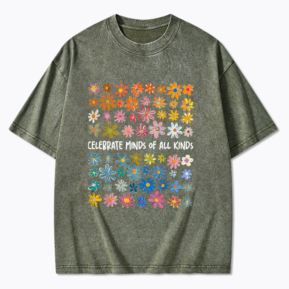 Celebrate Minds of All Kinds Washed T-Shirts