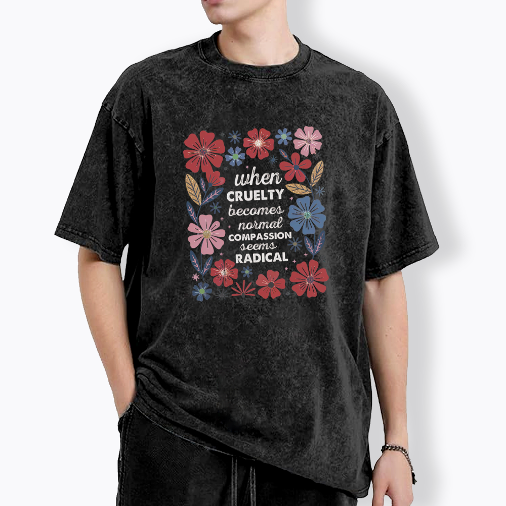 Radicalized by basic decency Washed T-Shirts