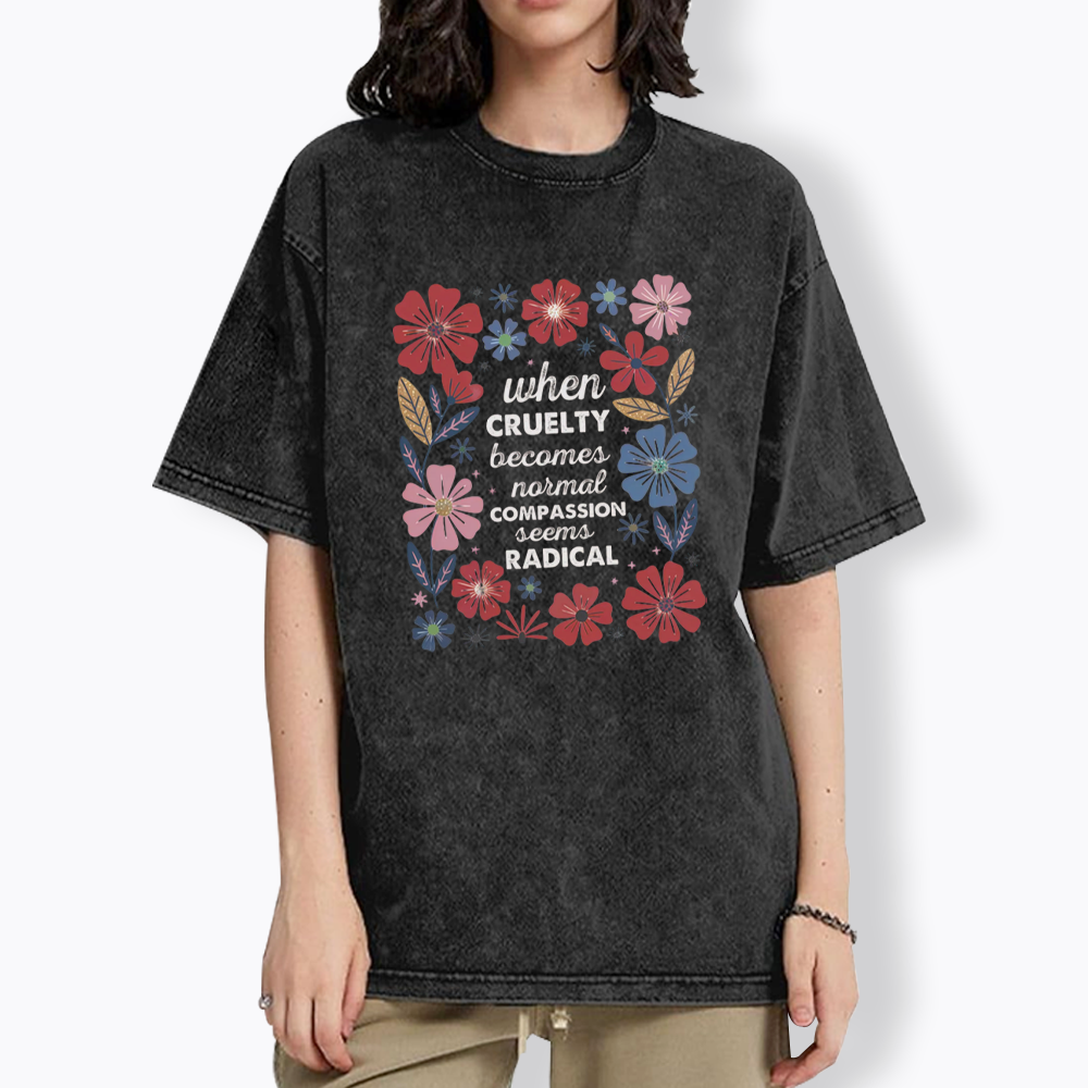 Radicalized by basic decency Washed T-Shirts