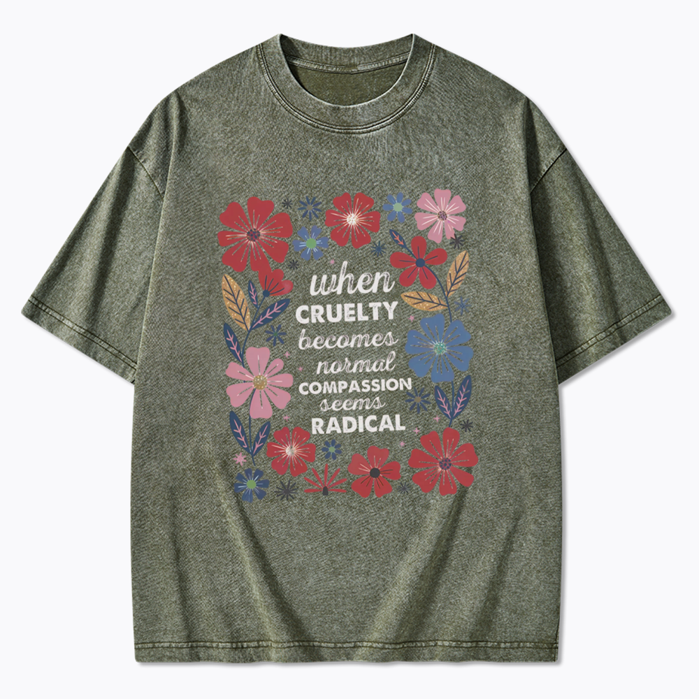 Radicalized by basic decency Washed T-Shirts
