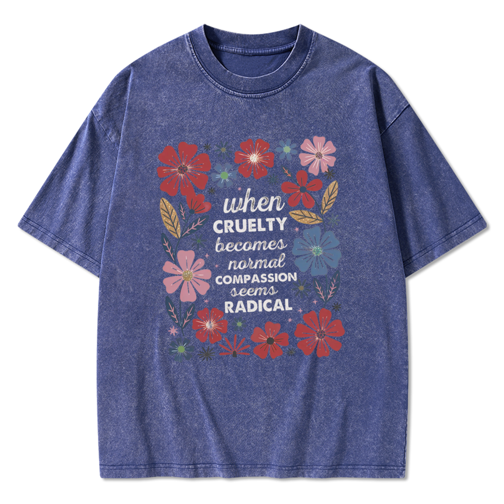 Radicalized by basic decency Washed T-Shirts