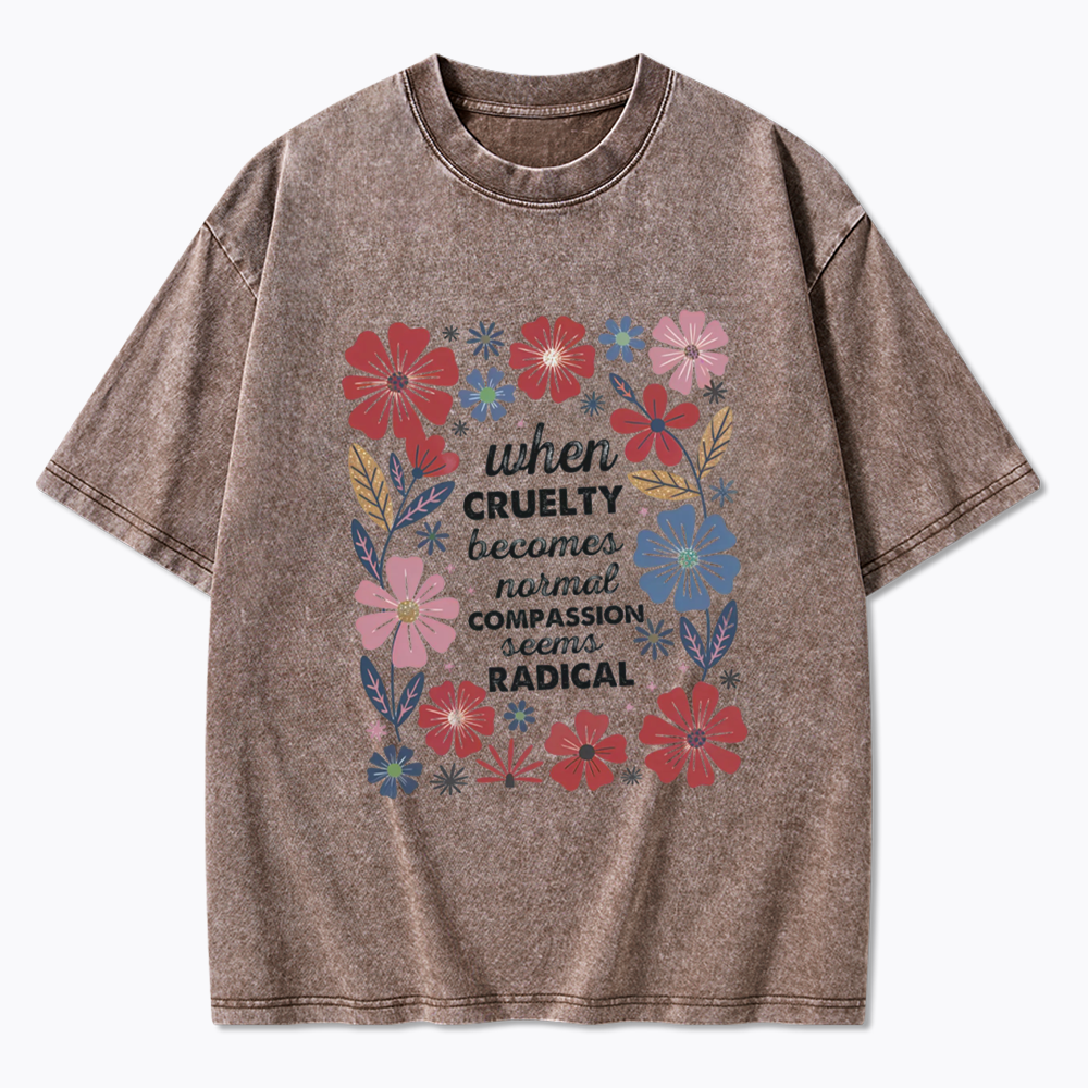 Radicalized by basic decency Washed T-Shirts