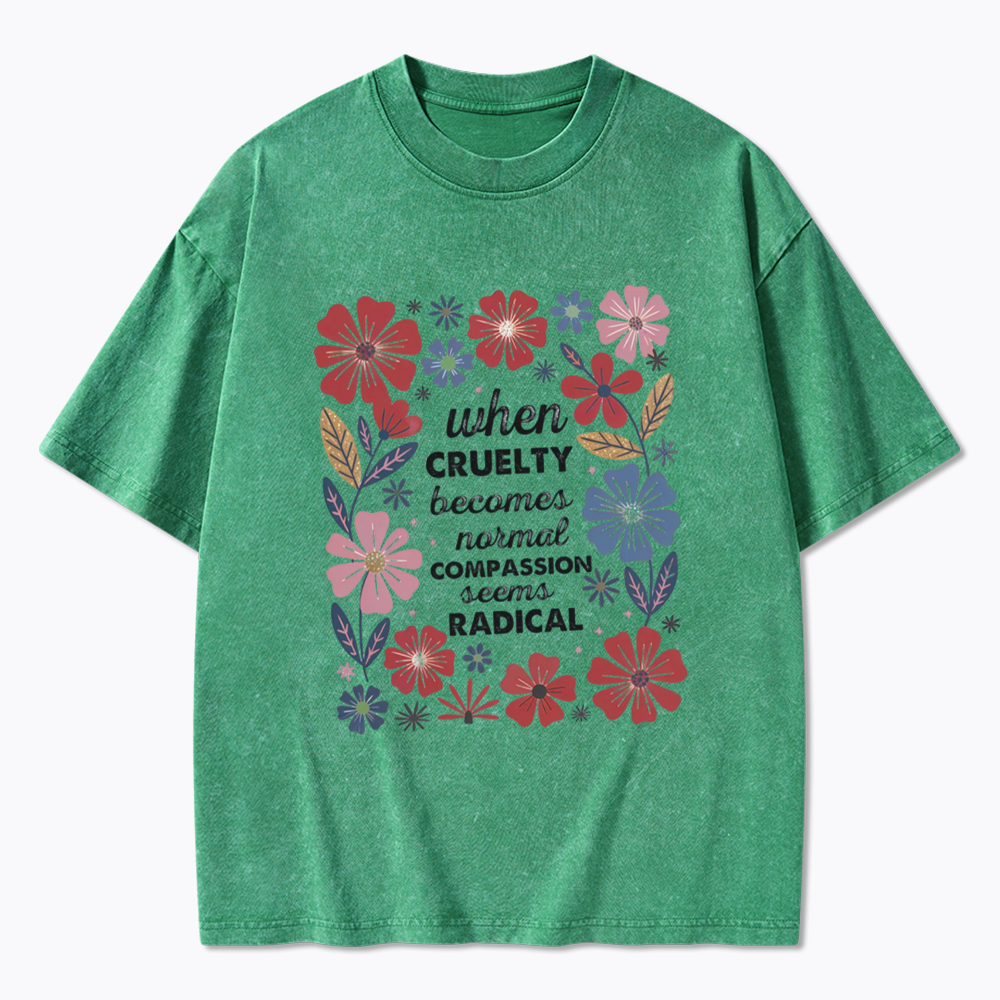 Radicalized by basic decency Washed T-Shirts