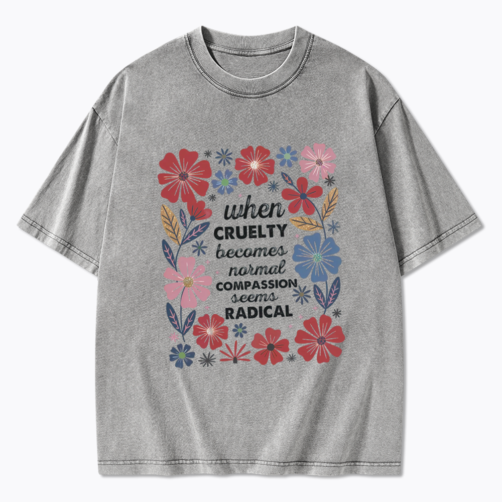 Radicalized by basic decency Washed T-Shirts