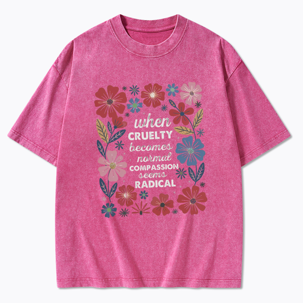 Radicalized by basic decency Washed T-Shirts