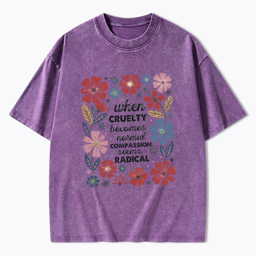 Radicalized by basic decency Washed T-Shirts