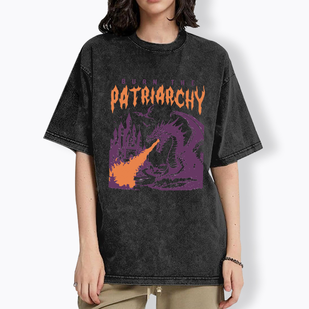 Burn the Patriarchy Dragon Washed T-Shirt
