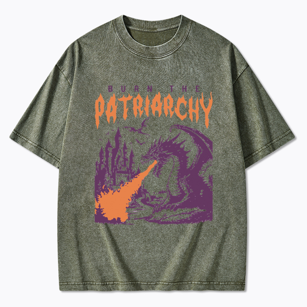 Burn the Patriarchy Dragon Washed T-Shirt